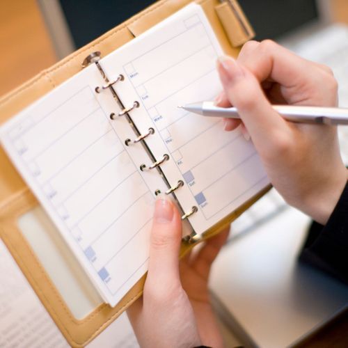 woman using a planner