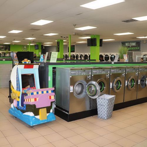 a spacious laundromat