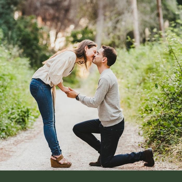 couple kissing after proposal