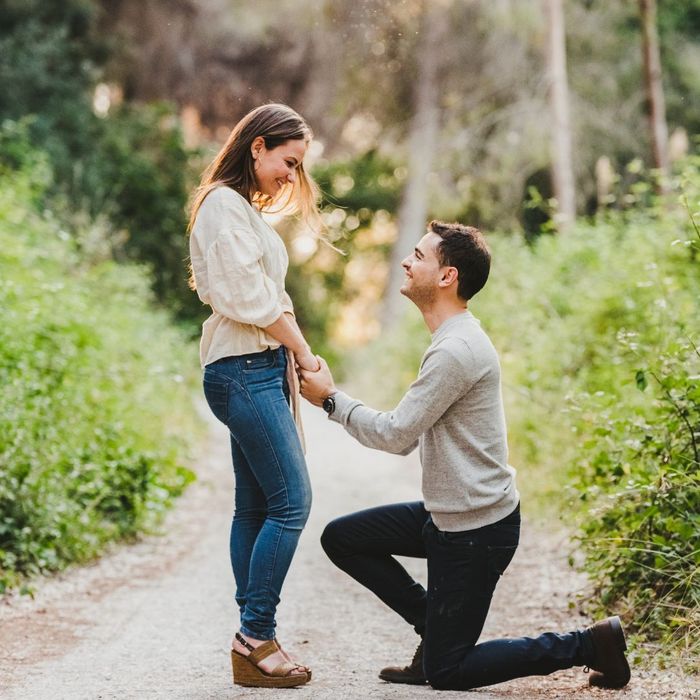 proposal in wooded area