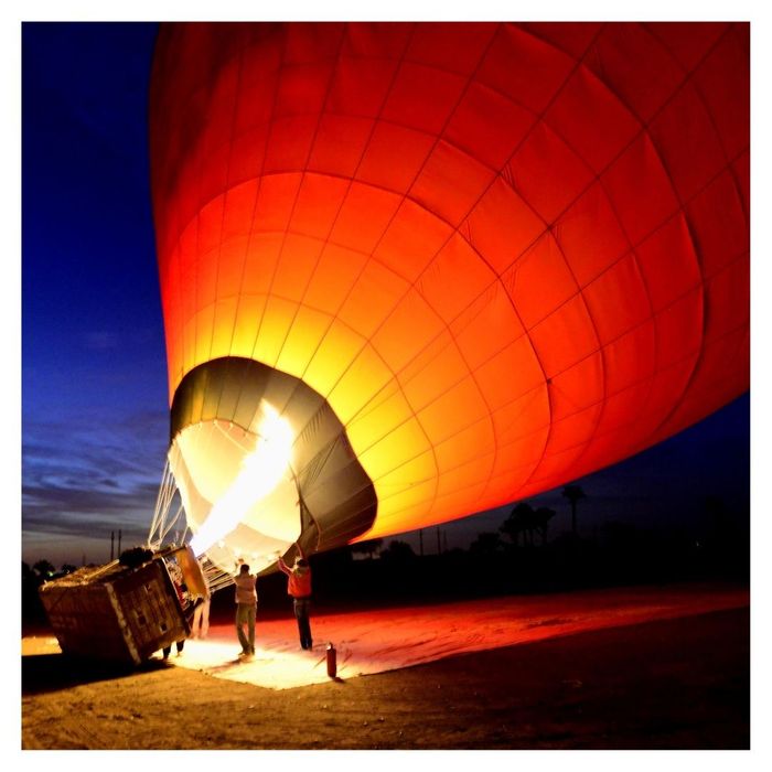 air balloon filling up 