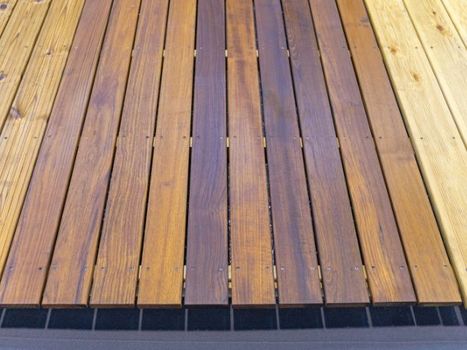 Wooden planks of a deck 