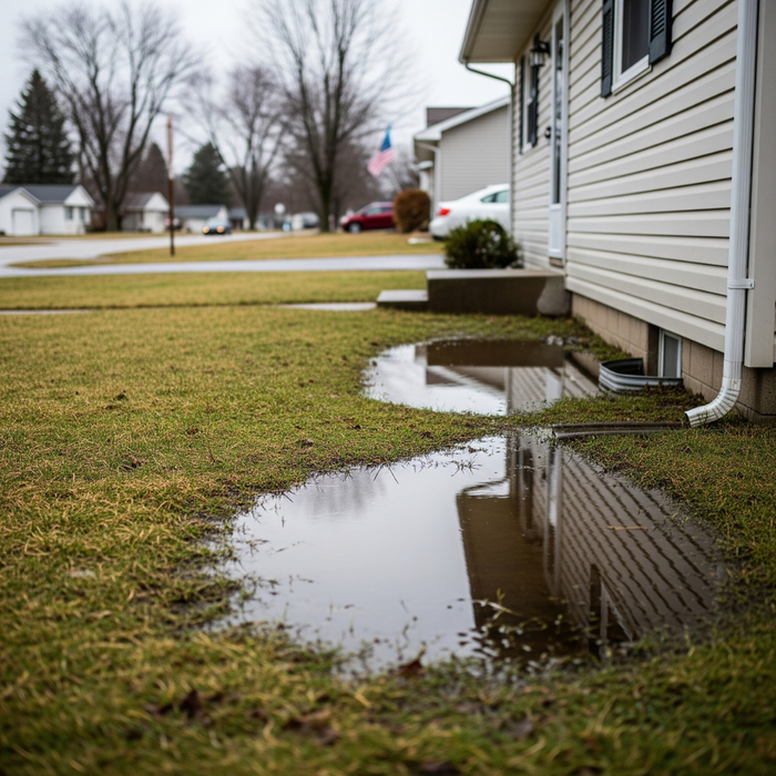 Puddles in yard