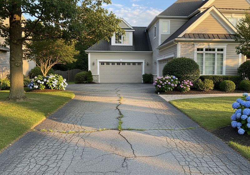 Suburban House with Hydrangeas