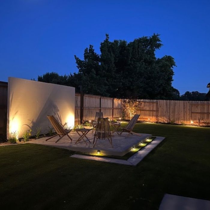 A large yard with fence