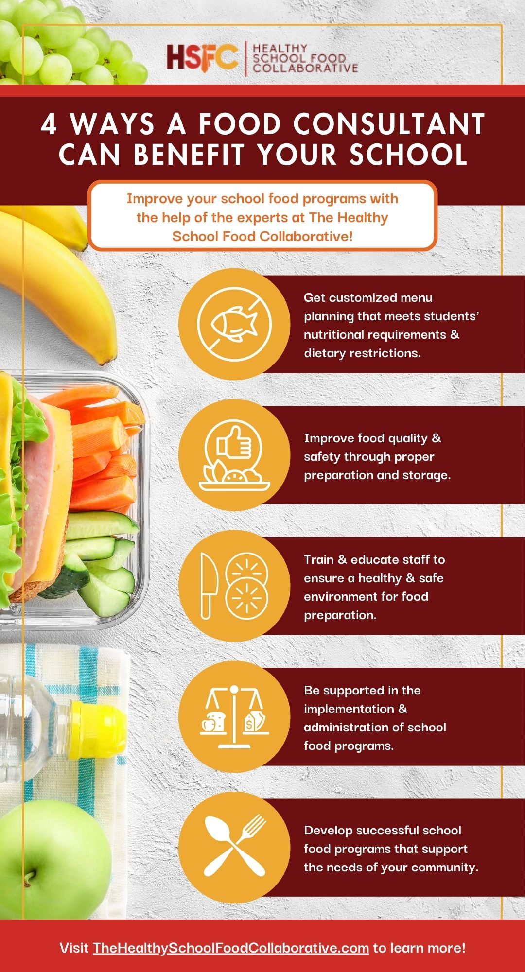4 Ways a Food Consultant Can Benefit Your School infographic