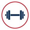 On-site fitness gym dumbbell icon