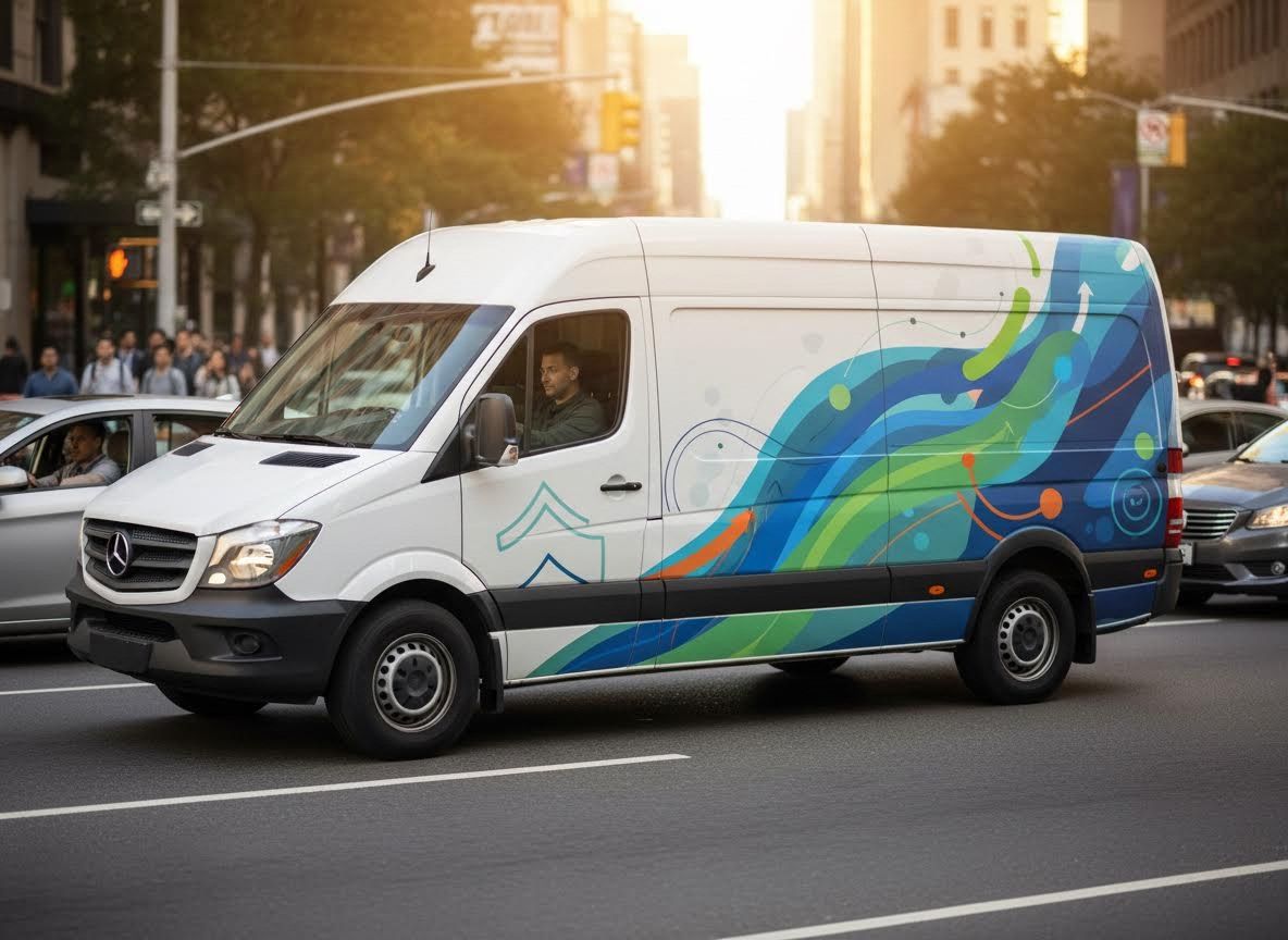 Mercedes-Benz Sprinter Van with Colorful Abstract Design