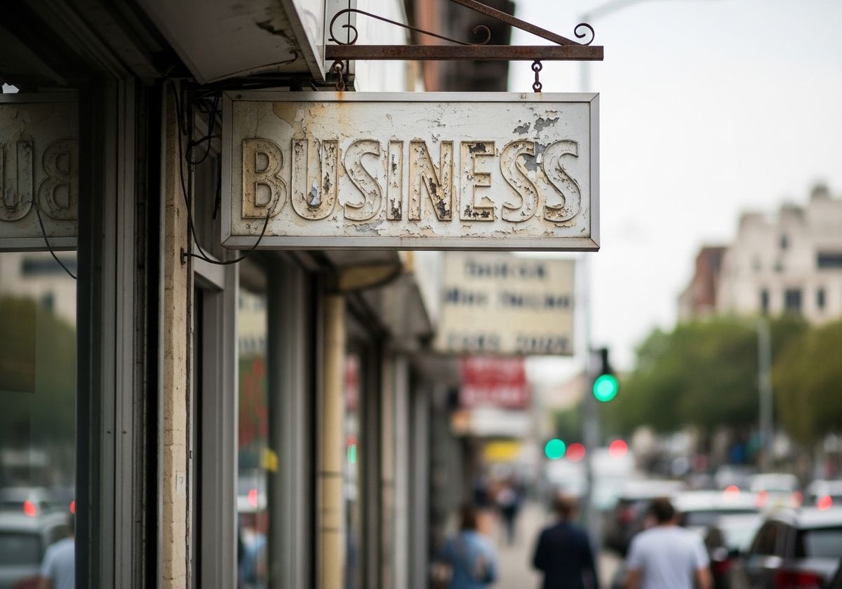 Weathered Business Sign