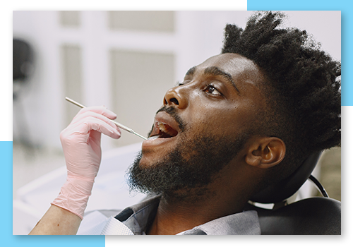 image of a man at the dentist