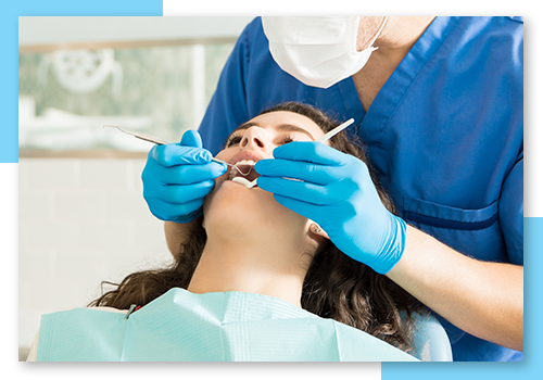 image of woman getting a teeth cleaning