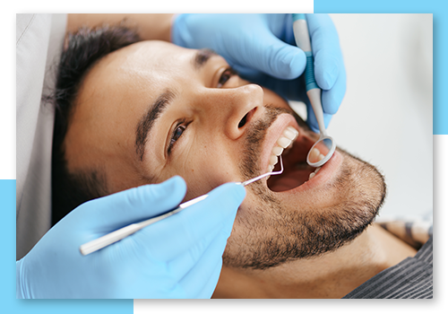 Image of a man getting dental work