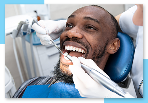 image of a man getting dental work