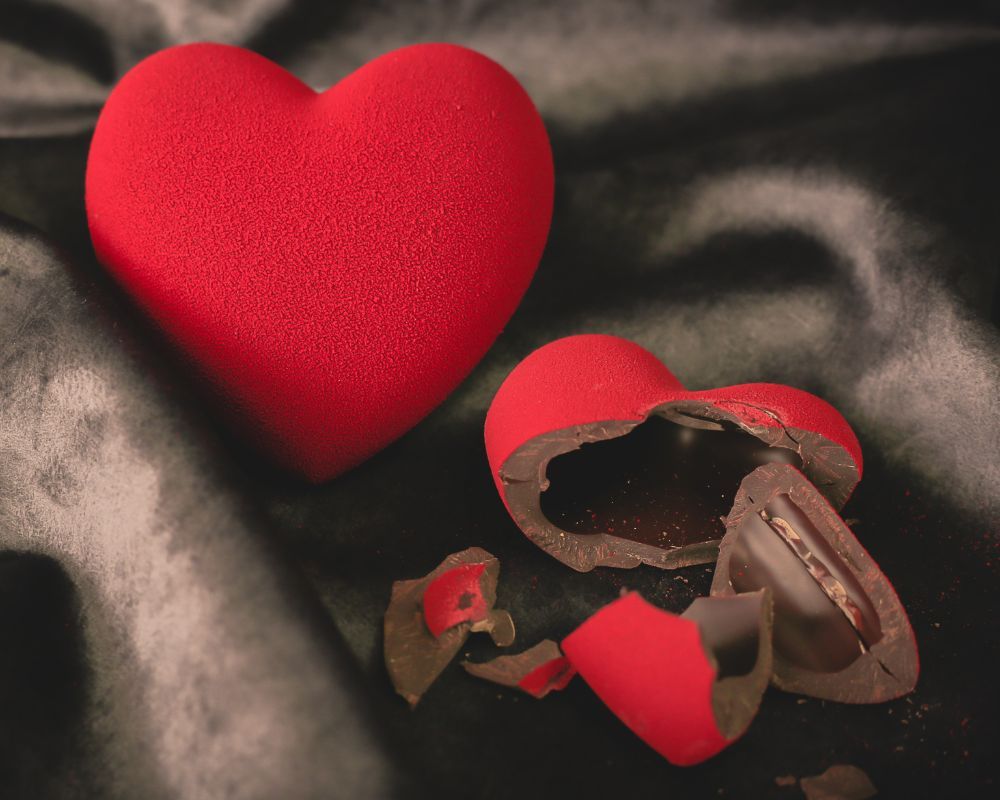 a red chocolate heart