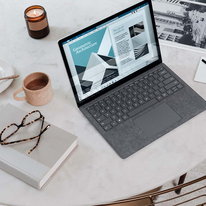 laptop on table