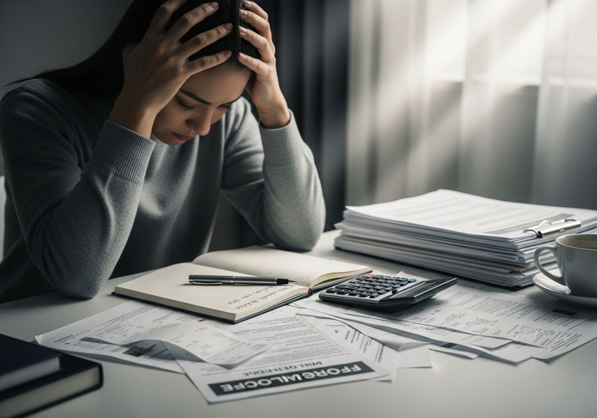 Woman overwhelmed by financial problems