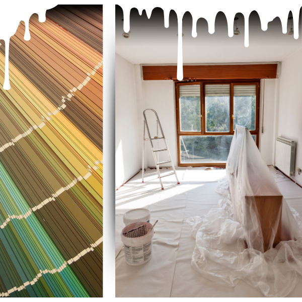 Paint Samples and Room Being Painted