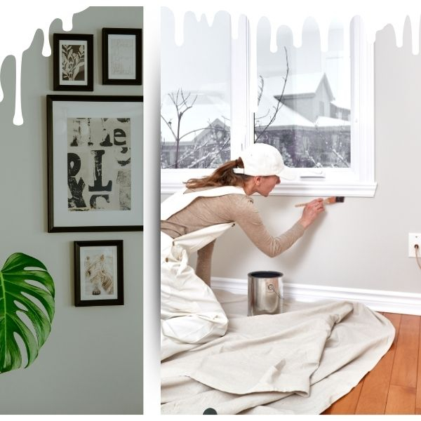 painted room and woman painting