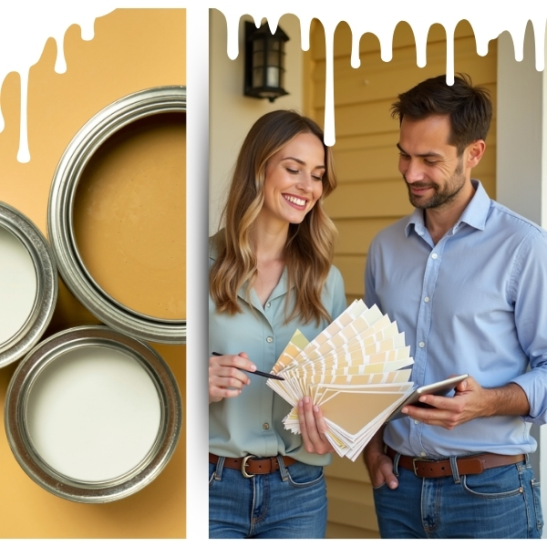 a couple picking paint colors