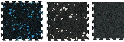 8mm Thick Basic Interlocking Tile Blue, Grey, Black 23" x 23" (each tile 3.67 sq ft)  