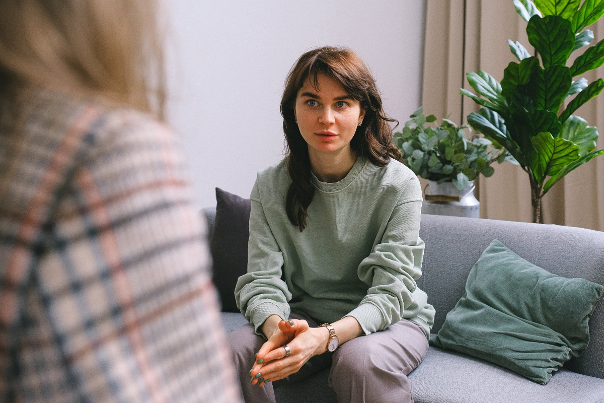 Woman Talking to a Therapist