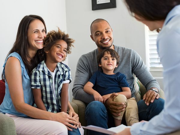 Image of a family in a counseling session