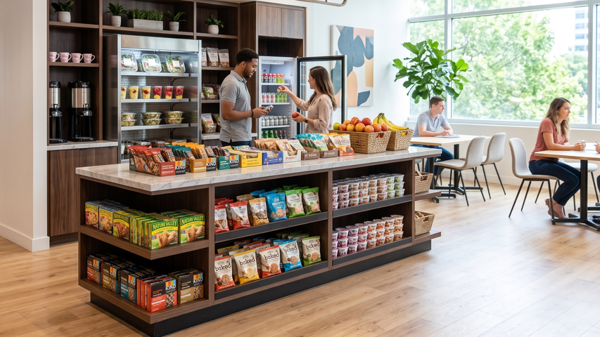 A breakroom with fresh fruit and nutritious snacks A breakroom with fresh fruit and nutritious snacks