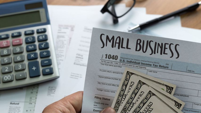 a small business tax form with cash