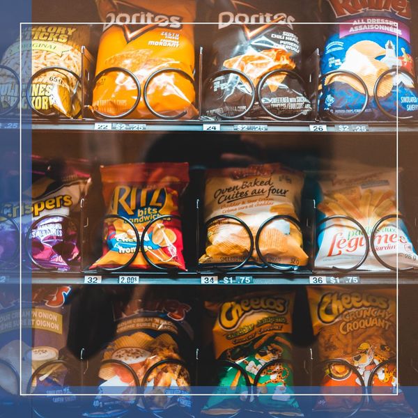 a vending machine full of chips