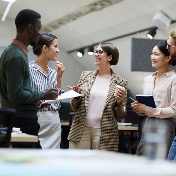 employees smiling