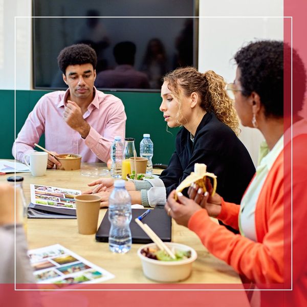 employees eating healthy snacks