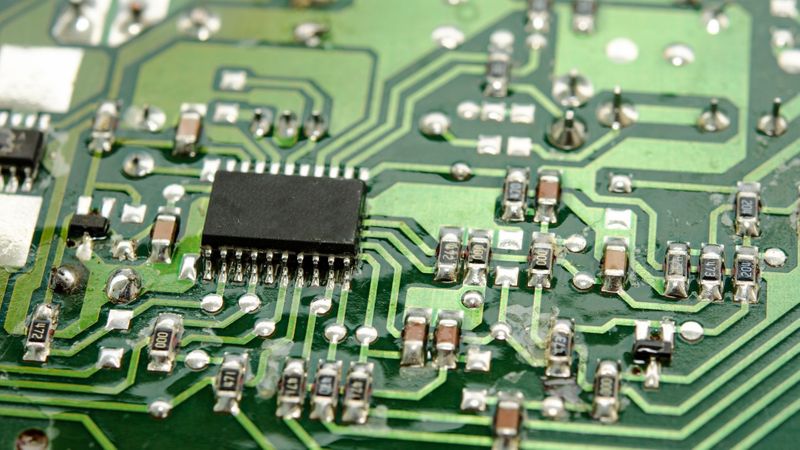 close up of circuit board
