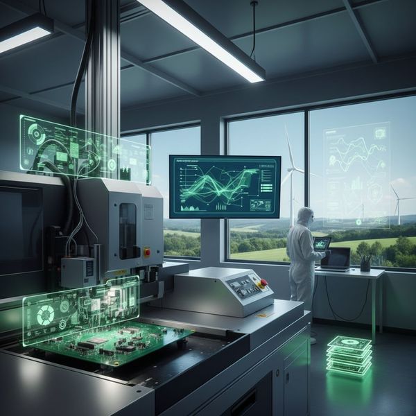 graphic of worker in lab running compliance simulations