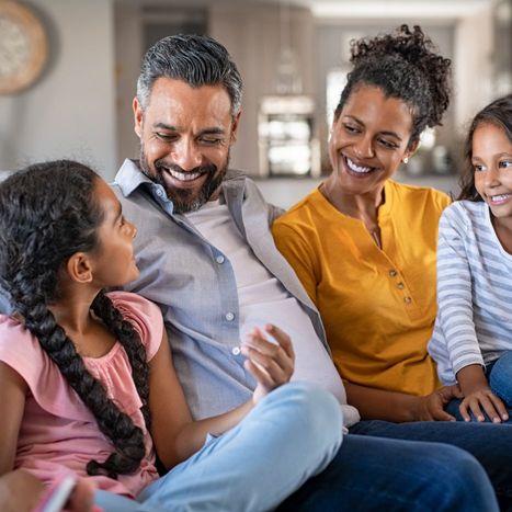 A happy family enjoying fresh indoor air quality