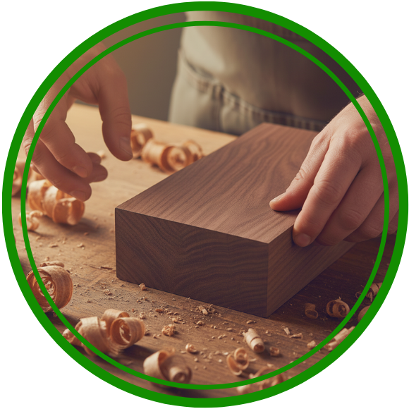 A craftsman's hands precisely measuring wood, symbolizing the commitment to quality craftsmanship of a Greenwich contractor.