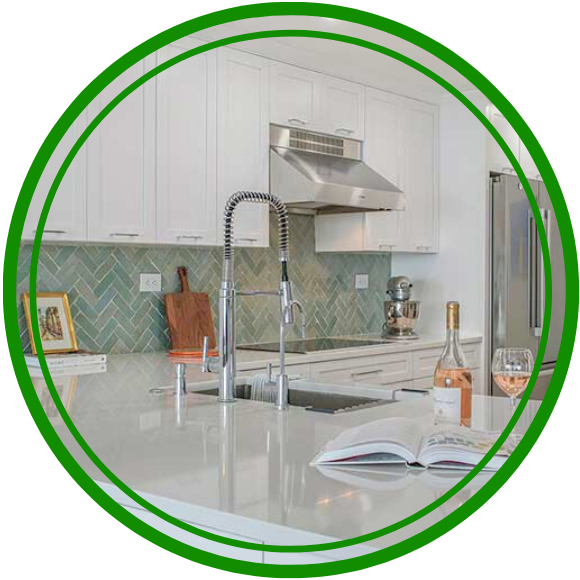 Clean, kitchen countertops