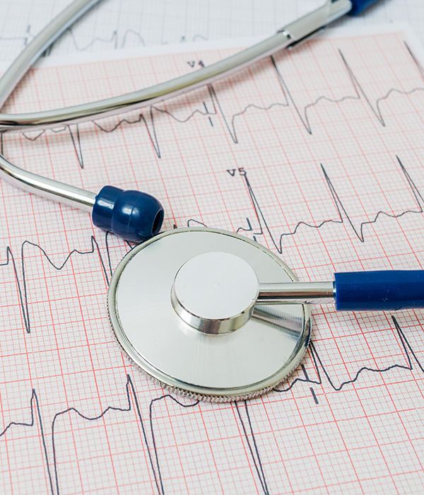 EKG results with a stethoscope