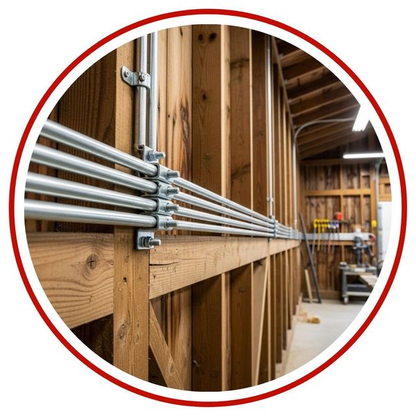 durable, weather-resistant electrical conduit professionally installed inside a pole barn