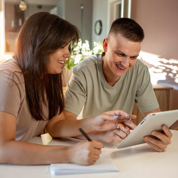 couple looking at an estimate