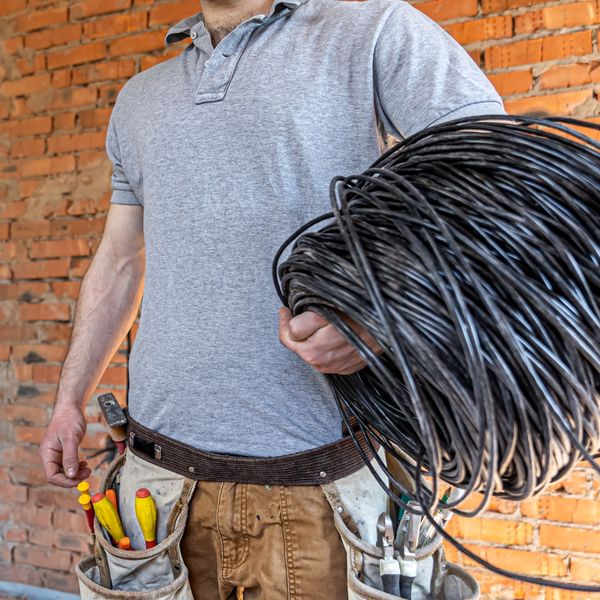 electrical contractor working on a renovation project