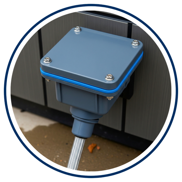 a new, moisture-sealed junction box