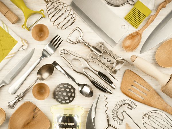 Table display of cooking utensils