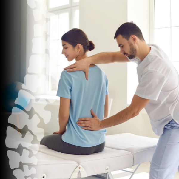 chiropractor feeling a client's spine chiropractor feeling a client's spine