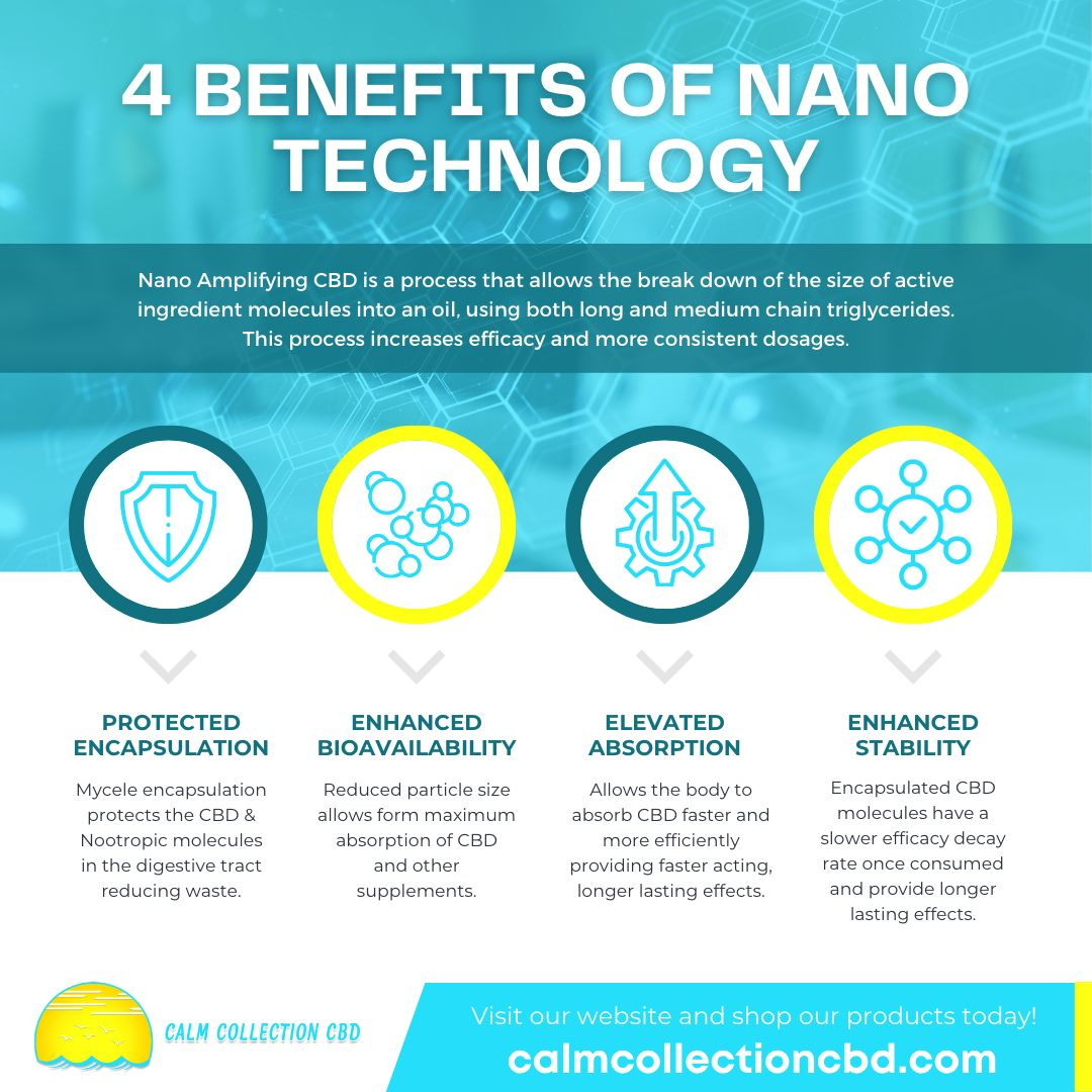 Infographic poster of the 4 benefits of nano technology