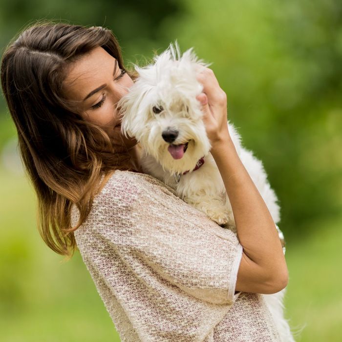 woman with dog