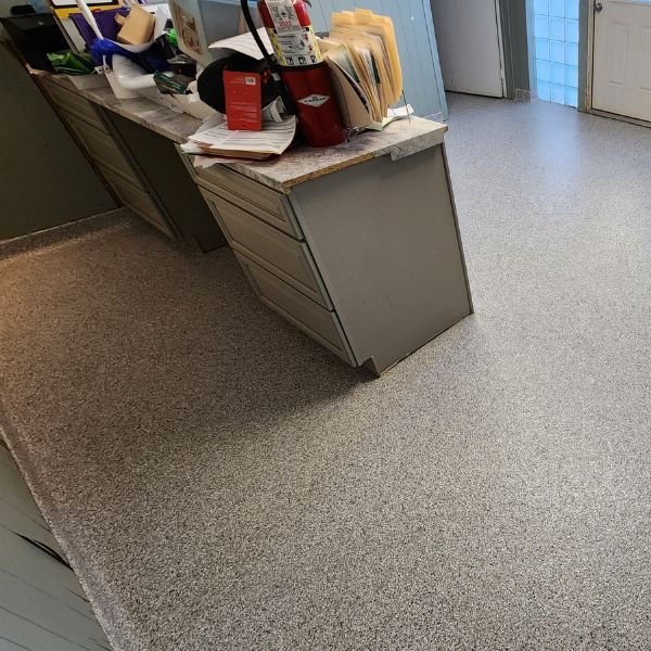 Epoxy floor coating.