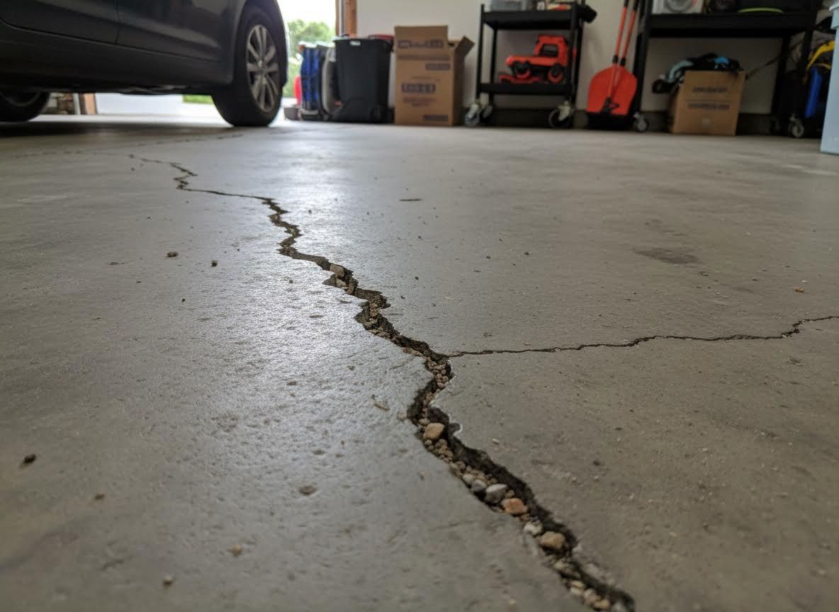 Large Crack in Concrete Garage Floor