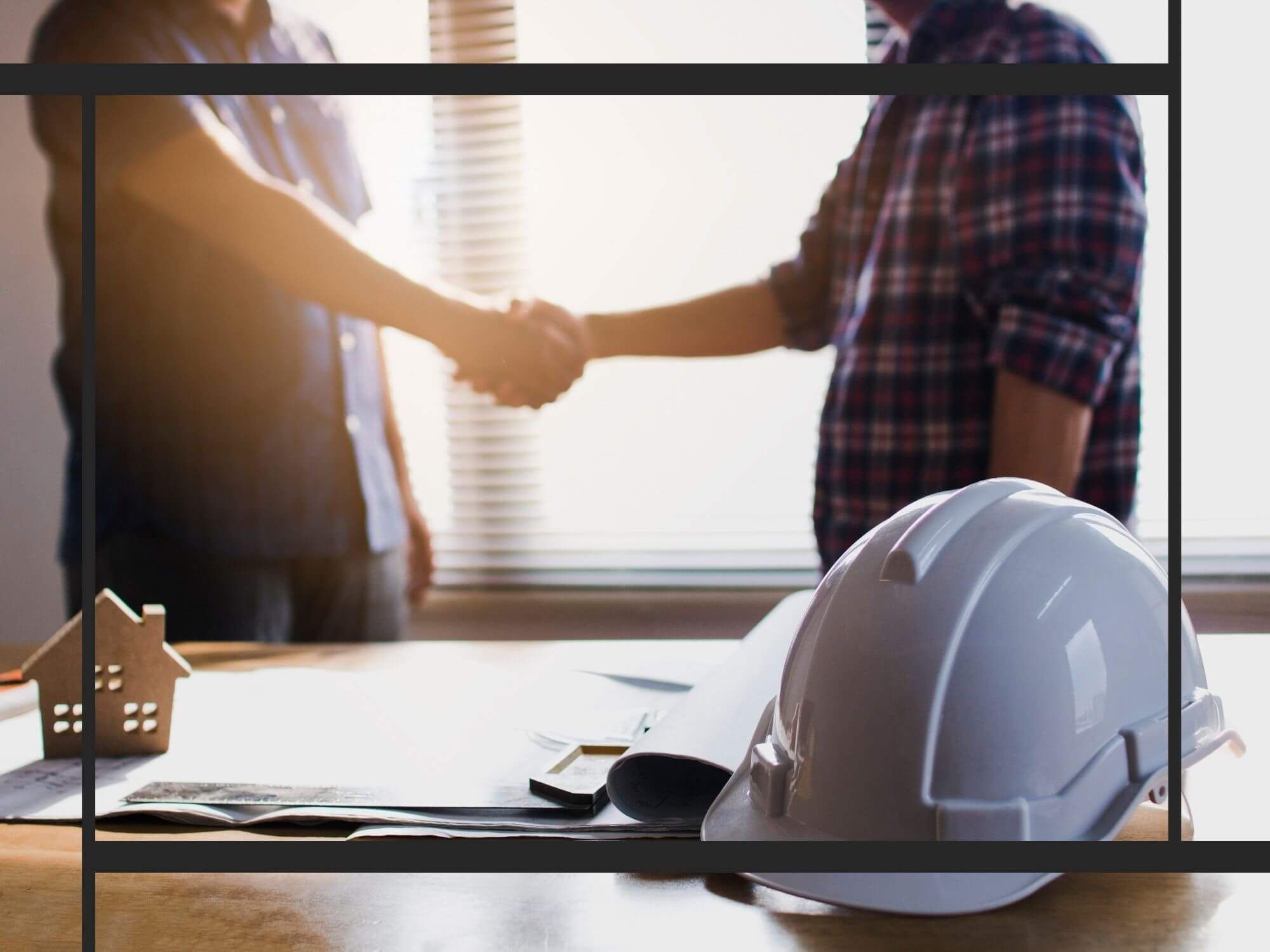 contractor shaking hands with homeowner