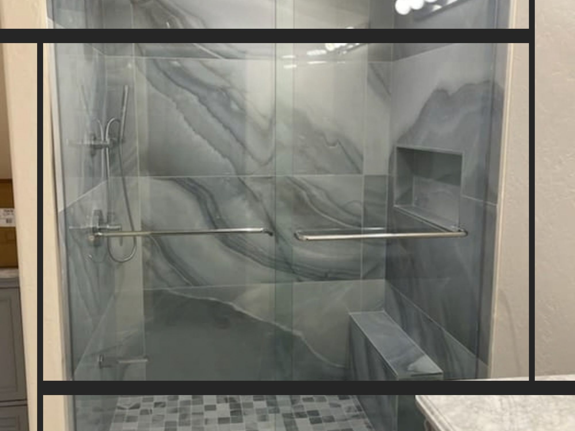 Professionally finished shower tile installation