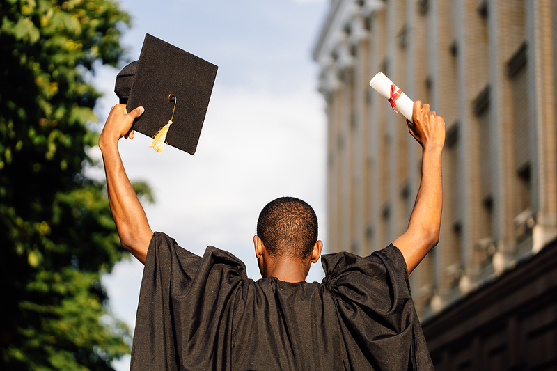 Graduate Celebrating Academic Achievement